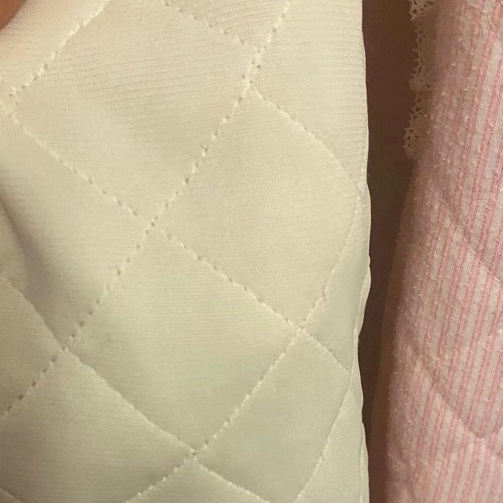 Miss Elaine Pink and White Quilted Nightgown